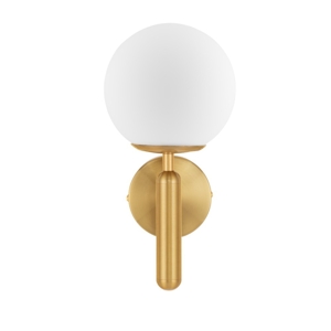 Applique classica oro stile sfera vetro bianco