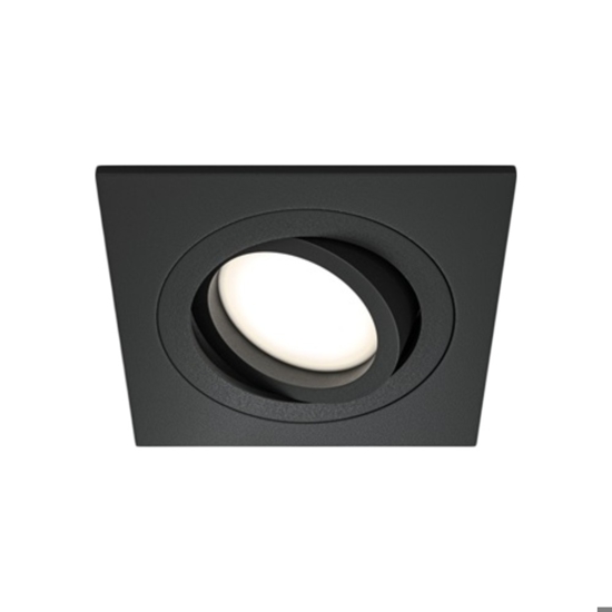 Faretto da incasso nero quadrato da soffitto luce gu10 orientabile