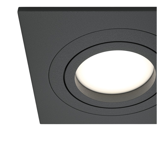 Faretto da incasso nero quadrato da soffitto luce gu10 orientabile