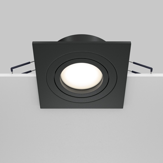 Faretto da incasso nero quadrato da soffitto luce gu10 orientabile