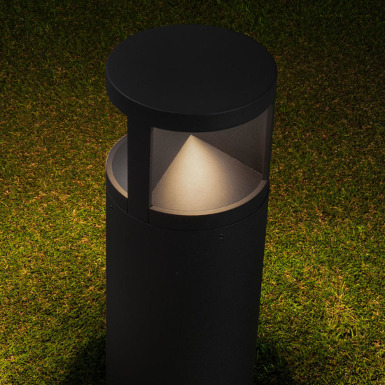 Lampioncino design moderno nero per esterni led 24w 3000k