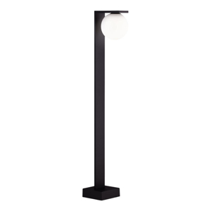 Lampione moderno da giardino nero vetro bianco led 8w 3000k