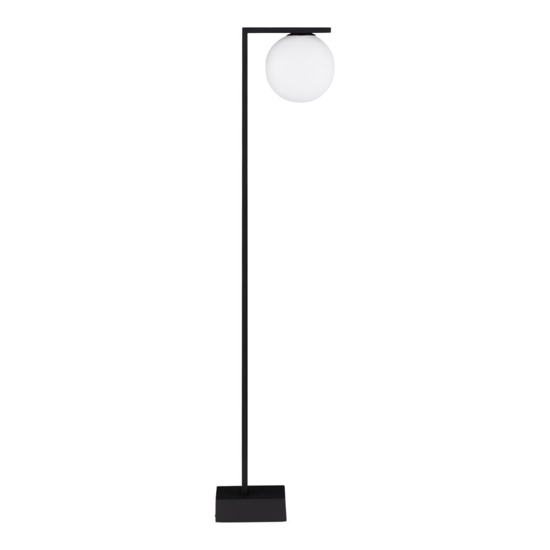 Lampione moderno da giardino nero vetro bianco led 8w 3000k