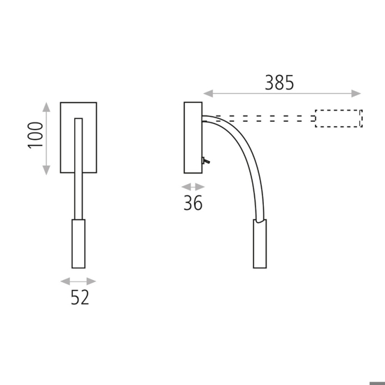 Applique nero da comodino per camera da letto led 3w 3000k orientabile