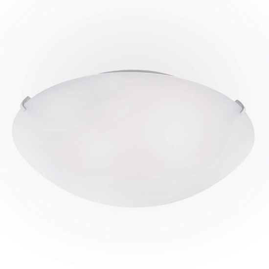 Ideal lux simply pl2 plafoniera moderna rotonda vetro bianco