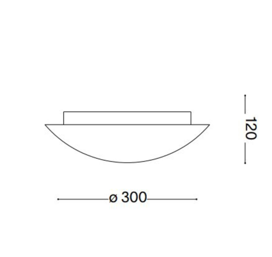 Ideal lux simply pl2 plafoniera moderna rotonda vetro bianco