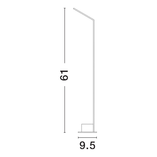 Lampione da giardino design sottile nero led 7w 3000k moderno