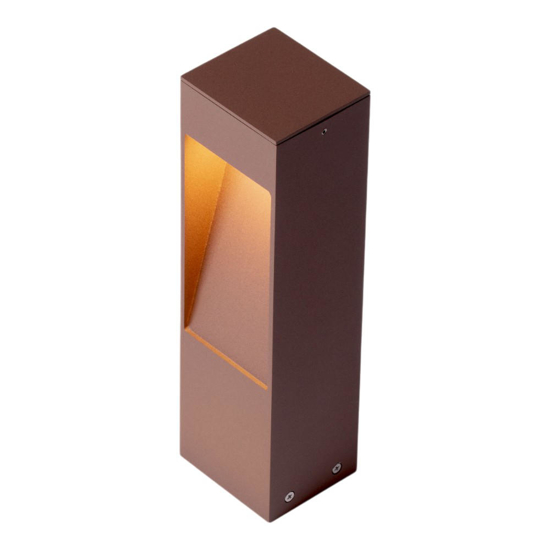 Lampioncino corten moderno da giardino squadrato led 7w 3000k