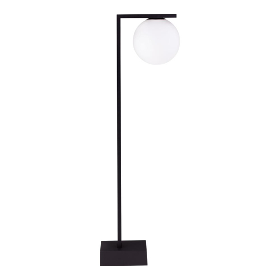 Lampione nero per esterni sfera vetro bianco moderno led 8w 3000k