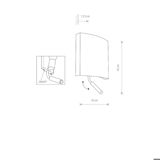 Applique comodino nera oro per camera da letto fp