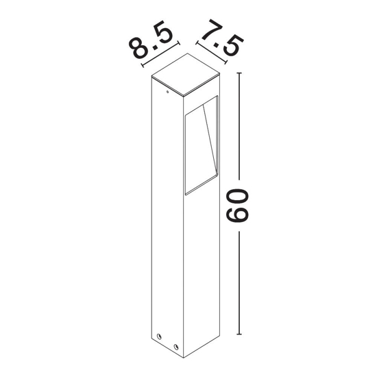 Lampione corten da giardino moderno per esterni led 7w 3000k