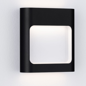 Applique quadrata per esterno nera moderna led 9w 3000k