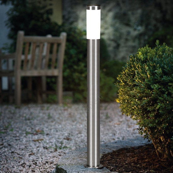 Lampione tubolare da giardino acciaio inox