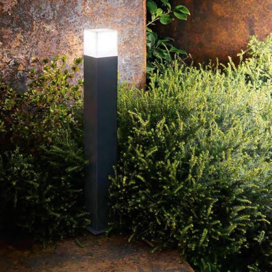 Gea luce aditi lampione da giardino antracite moderno quadrato