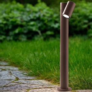 Lampione marrone gea luce da giardino luce orientabile