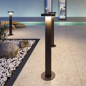 Lampione nero 60cm design moderno da giardino led 7w 4000k ip65