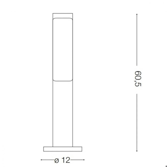 Etere pt lampione led 10w 4000k da giardino marrone moderno coffee