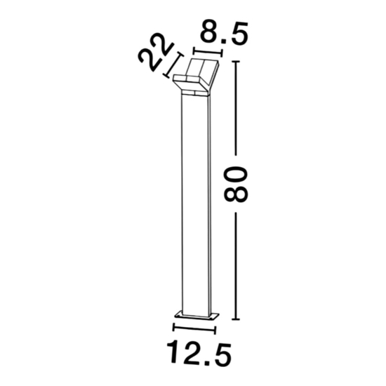 Lampione da giardino moderno antracite led 2x6w 3000k