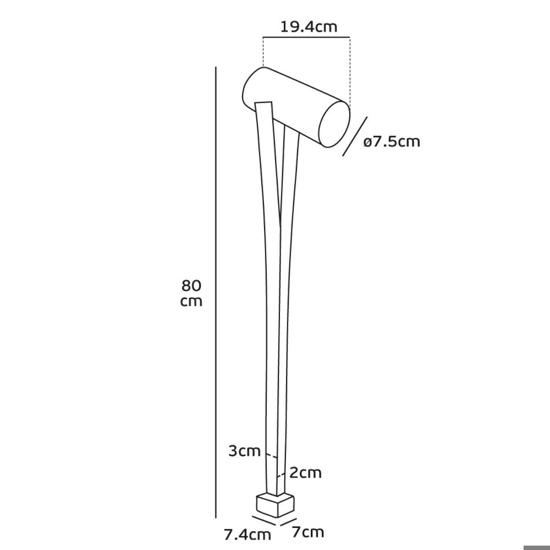 Lampione marrone moderno da giardino led 10w 3000k