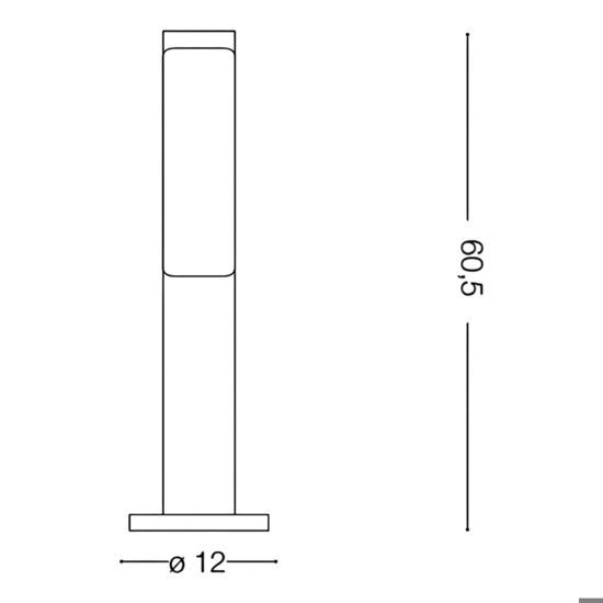 Etere pt lampione da giardno antracite led 10w 4000k ip44 ideal lux