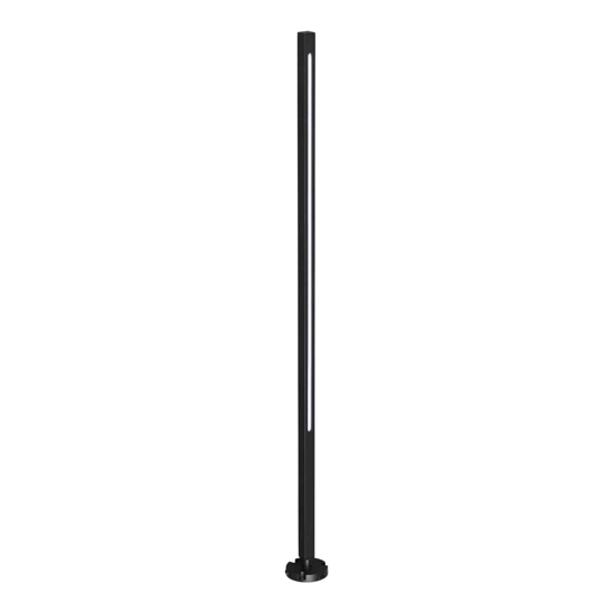 Ideal lux lampione da giardino led 19w 3000k jedi pt h120 nero 120cm