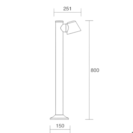 Isyluce lampione orientabile da giardino antracite moderno