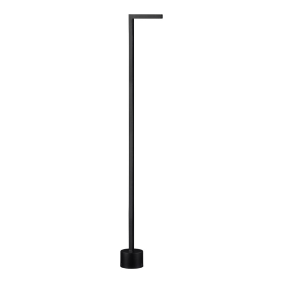 Lampione 95cm sottile design nero da giardino led anti salsedine