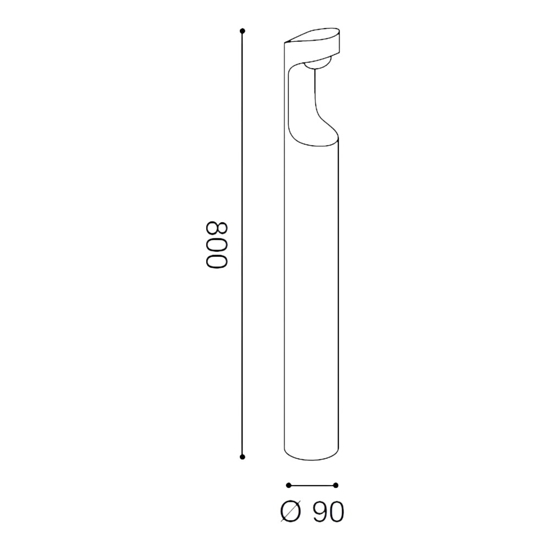 Lampione moderno da giardino nero gea luce anhur 9w 4000k