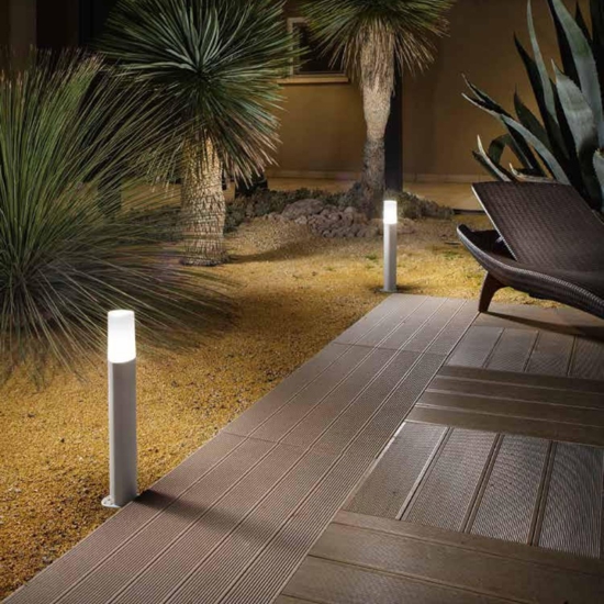 Lampione da esterno giardino moderno grigio pou onda luce ip44