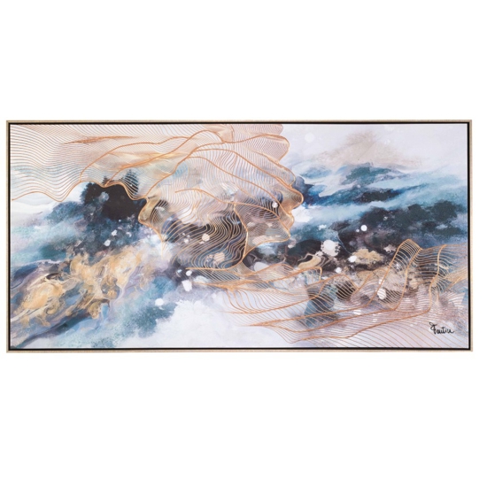 Quadro astratto moderno 150x70 infinito cornice oro per soggiorno