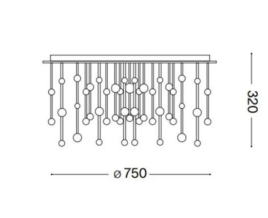 Grande plafoniera led armony pl d75 77w 3000k 75cm