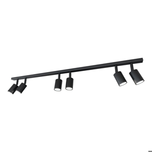 Plafoniera binario led design nero con 6 faretti orientabili