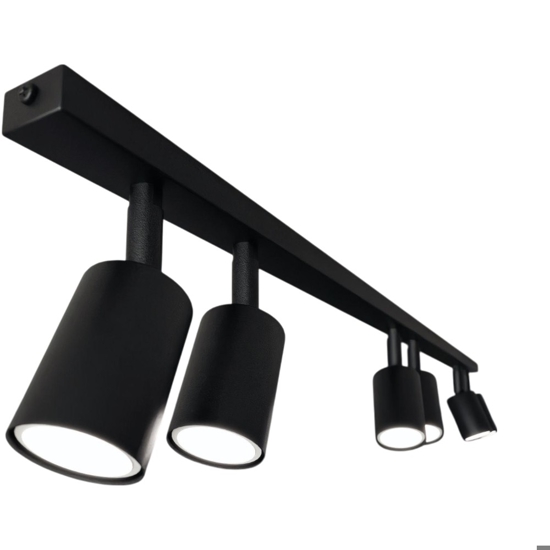 Plafoniera binario led design nero con 6 faretti orientabili