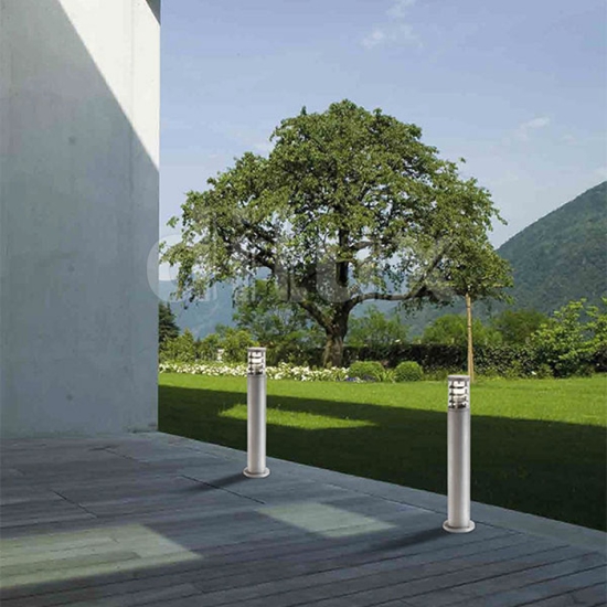 Lampione da esterno giardino ip55 design moderno metallo grigio