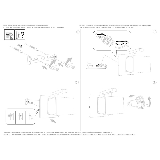 Mouse ap1 ideal lux applique da comodino orientabile nero squadrato