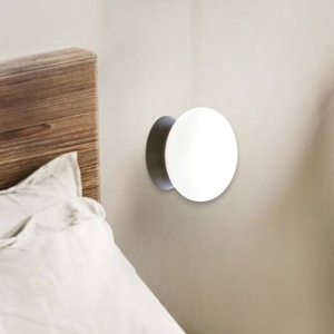 Miloox fuji applique comodino camera da letto sfera vetro bianco tortora