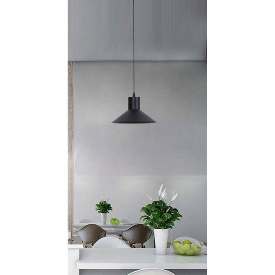 Lampada a sospensione per isola cucina led 6w 3000k cono nero