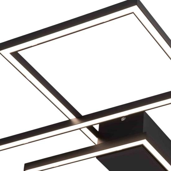 Plafoniera nera design led 55w dimmerabile 3000k per soggiorno