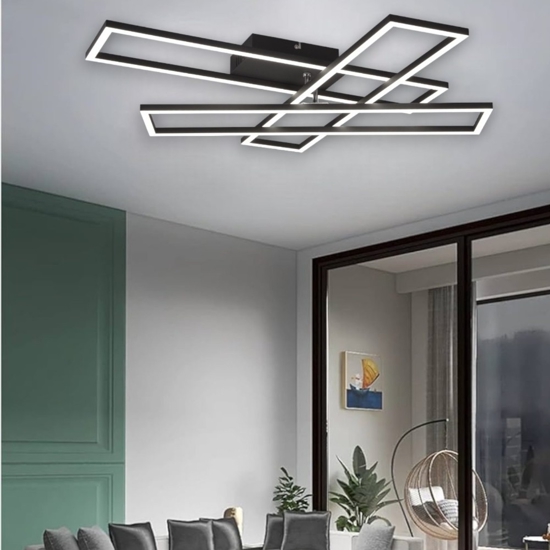 Plafoniera da soffitto led 2700-6000k nera dimmerabile