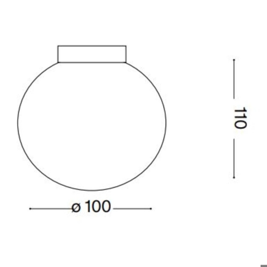 Mapa ap1 d10 applique per camera da letto sfera bianco