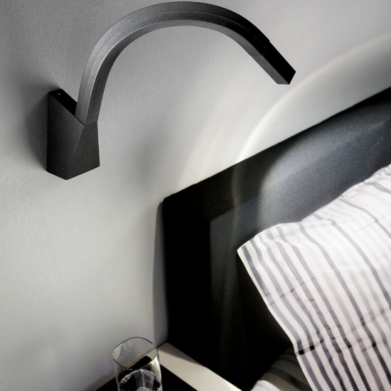 Applique per comodino camera da letto moderna squadrato bianco linea light snake