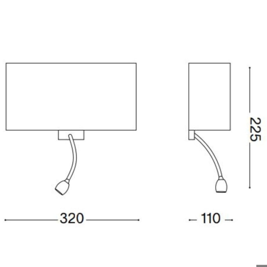 Applique linea light beebo bianco da comodino luce orientabile