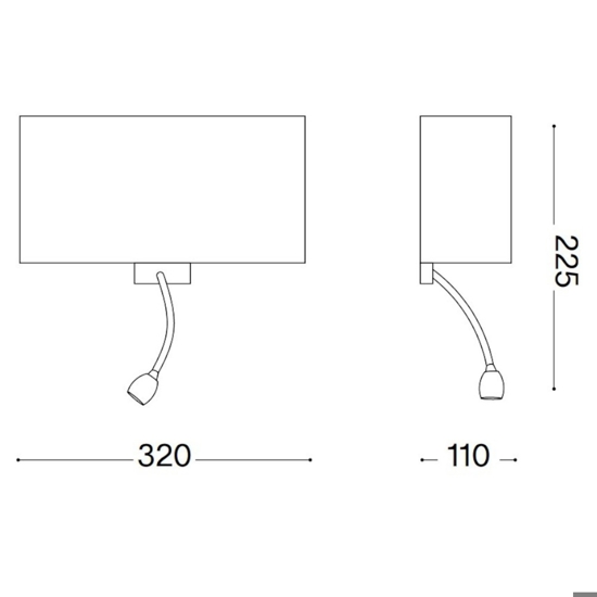 Applique linea light beebo bianco da comodino luce orientabile