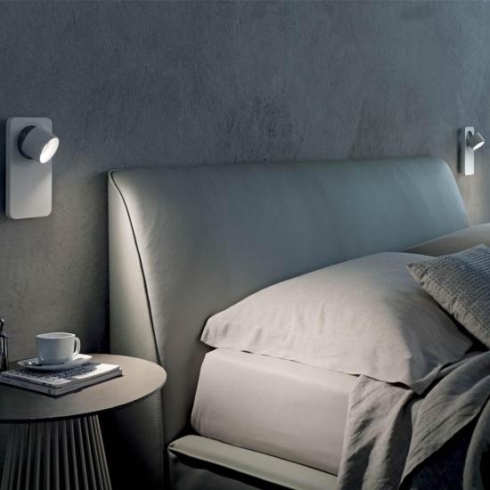 Applique nero luce con interruttore per comodini camera da letto linea light beebo