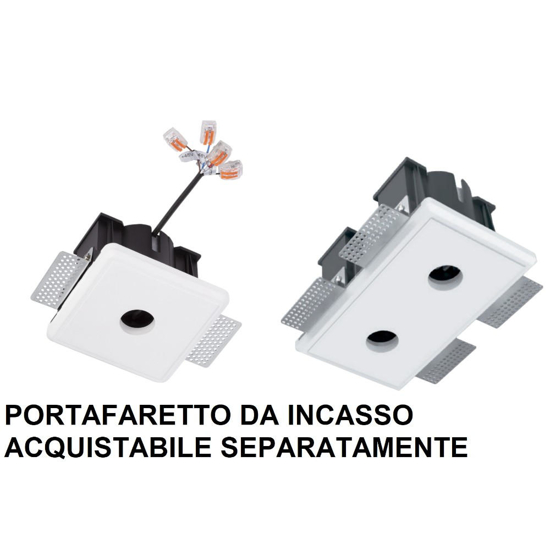 Faretto spoty  da incasso 48v 6w 3000k cri90 nero orientabile