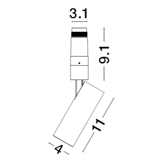 Faretto spoty  da incasso 48v 6w 3000k cri90 nero orientabile