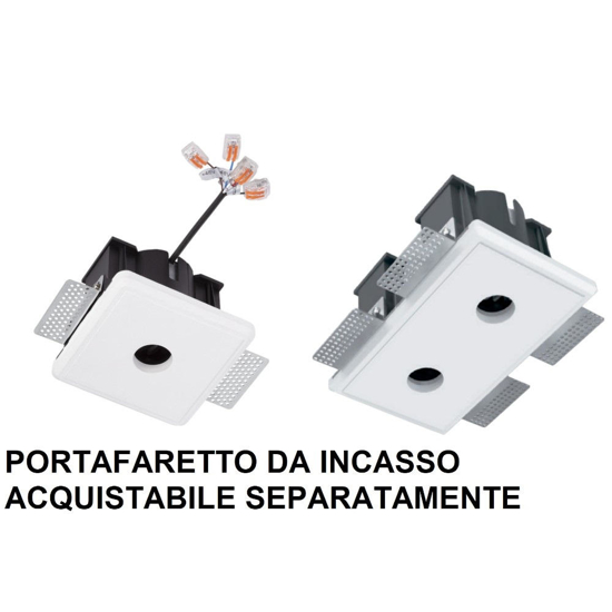 Faretto spoty da incasso  8w 3000k cri90 nero orientabile