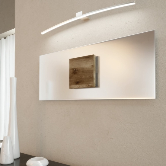 Applique luce specchio bagno curvo bianco 3000k