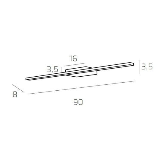 Applique luce per specchio da bagno cromato led 14w 3000k