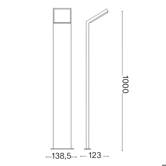 Style pt h100 3000k ideal lux lampione led da giardino marrone